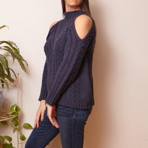 Cold Shoulder Sweater Navy
